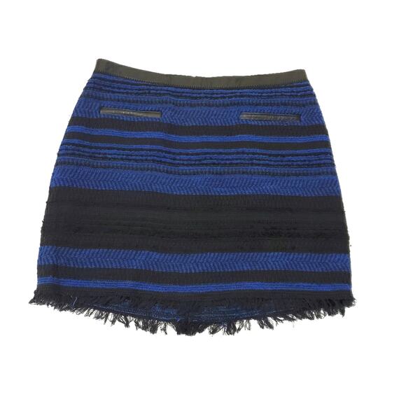 Rebecca Taylor | Lamb Leather & Wool Fringe Skirt - Picture 1 of 6